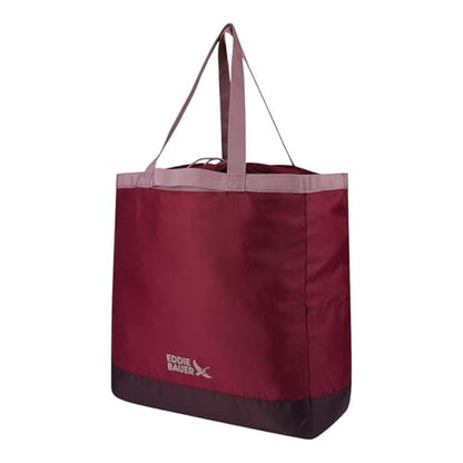 Eddie Bauer Stowaway Packable Tote Bag - color: Port Red
