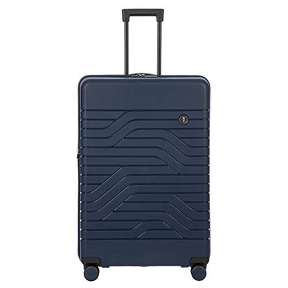 Bric's B|Y Ulisse Checked Luggage with Spinner Wheels – Expandable Lightweighted Hard Shell Suitcase, TSA Combination Lock - Removeable Wash Bag Included - 30 Inch, Ocean Blue - color: Ocean Blue, size: Checked-large