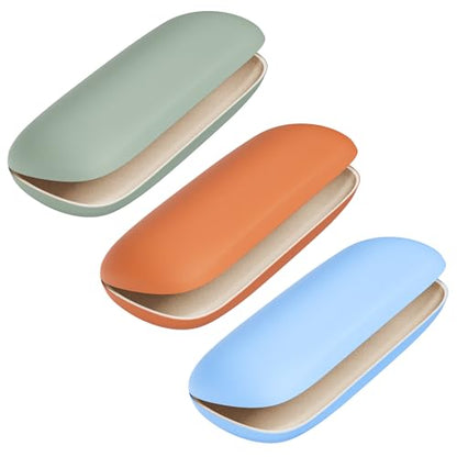 Eyeglasses Case, Hard Shell Protective Case for Glasses, Unisex for Women Men - color: 3 Pack-solid Color-3