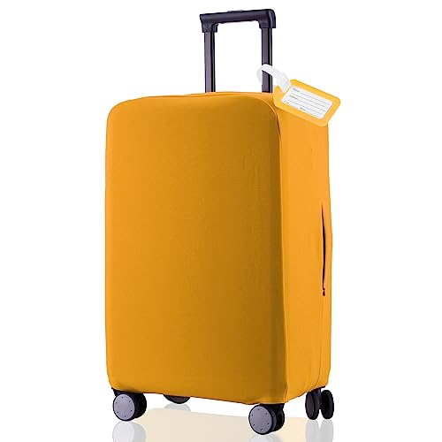 Travel Luggage Cover - Scratch-Resistant Fit 19-31 Inch Suitcase Protector (Yellow, L(26-27 inch)) - color: Yellow, size: 26-27 inch