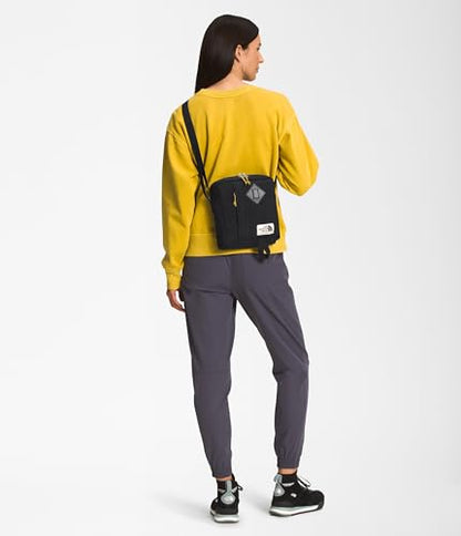 THE NORTH FACE Berkeley Crossbody Bag | Adjustable Strap, Water-repellent Finish, Internal Divider & External Pocket - color: Tnf Black/Mineral Gold-npf