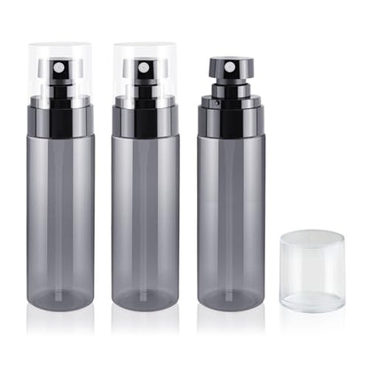 3PCS 100ml Travel Spray Bottles Set, Refillable Mini Spray Bottles with Fine Mist Spray Bottle Nozzle – Ideal for Toners and Skincare - color: Black - 3.4oz