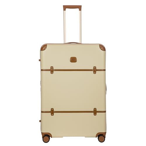 Bric's Bellagio 3.0 Spinner Trunk- Luxury Hardshell Check In Luggage with Large Wheels, Telescopic Handle, Leather Detailing - Expandable Rolling Suitcase - 32", Cream - color: Cream, size: 32" Checked-Extra Large
