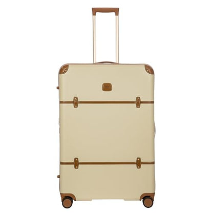 Bric's Bellagio 3.0 Spinner Trunk- Luxury Hardshell Check In Luggage with Large Wheels, Telescopic Handle, Leather Detailing - Expandable Rolling Suitcase - 32", Cream - color: Cream, size: 32" Checked-Extra Large