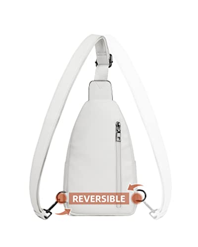 MASINTOR Sling Bag for Women, Crossbody Fanny Pack Sling Backpack, White - color: Pure White