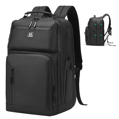 33L-42L Backpack for 17 Inch Laptop Waterproof Expandable Black - color: Black