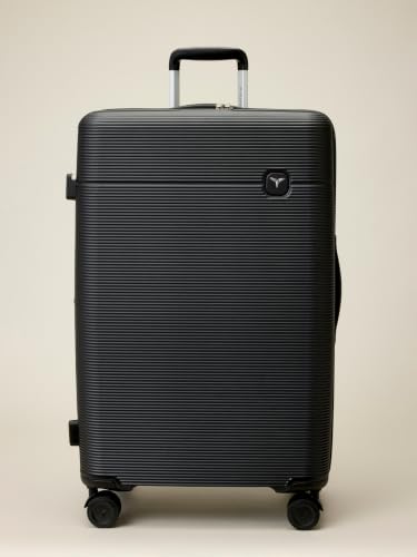 Aria 2 Piece Luggage Set (20" Carry-on / 28" Checked Luggage) Lightweight Hardside Suitcase with 360° Spinner Wheels, TSA Lock, Scratch-Resistant(Ebony Black) - color: Ebony Black