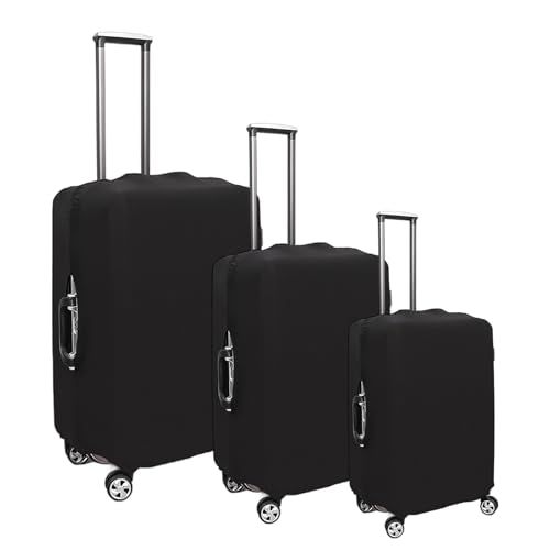 Klmnop 3 Pack Suitcase Covers for Luggage 18-28 Inch - Elastic, Scratch-Resistant Luggage Protectors | Washable Travel Luggage Cover Set(Black) - color: Black-SML