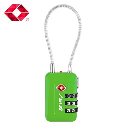 BV Luggage Locks TSA Accepted, Travel Sentry Approved 3-Digit Combination Suitcase Locks with Open Alert & Flexible Cable for Travel, Backpacks, Lockers, Cases, Green, 1 Pack - color: Green 1-Pack