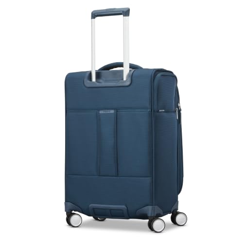 Samsonite Soft-Sided 2-PC: 20/25” (Carry-on & Medium Checked) Lightweight Expandable PortLift Luggage Set: Durable, Four Spinner Wheels, Adjustable Handle, TSA Lock, 2 Front & Side Pocket- Marine Blue - color: Marine Blue, size: 2-Piece (20"/25")