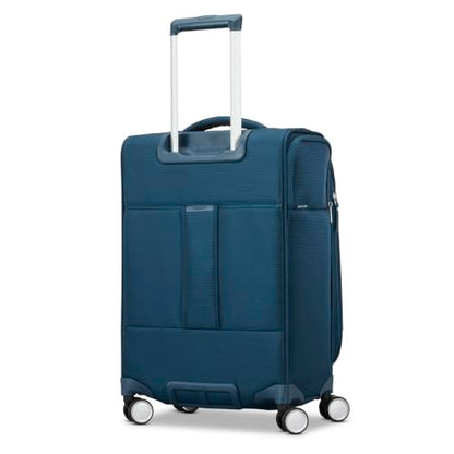 Samsonite Soft-Sided 2-PC: 20/25” (Carry-on & Medium Checked) Lightweight Expandable PortLift Luggage Set: Durable, Four Spinner Wheels, Adjustable Handle, TSA Lock, 2 Front & Side Pocket- Marine Blue - color: Marine Blue, size: 2-Piece (20"/25")