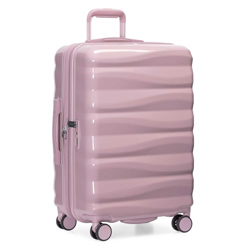 Traveler's Choice Edinburgh II Hardside Spinner Luggage, TSA Lock, Muted Pink, 25" Medium - color: Muted Pink, size: 25" Medium