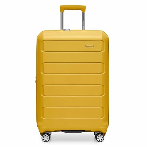 Traveler's Choice Pagosa Hardshell Expandable Luggage with Spinner Wheels, Yellow, 27-Inch Medium - color: Yellow, size: 27-Inch Medium