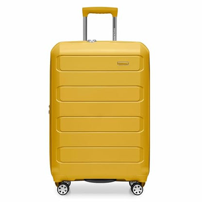 Traveler's Choice Pagosa Hardshell Expandable Luggage with Spinner Wheels, Yellow, 27-Inch Medium - color: Yellow, size: 27-Inch Medium