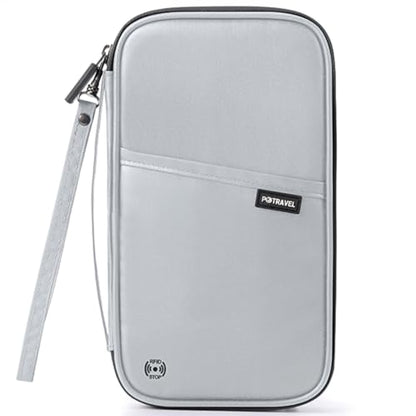 VanFn RFID Travel Passport Wallet, Family Passport Holder, Trip Document Organizer P.Travel Series - color: Light Gray