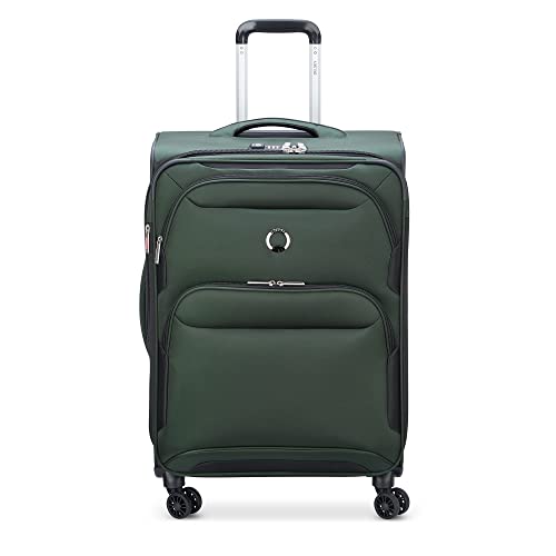 DELSEY PARIS Sky Max 2.0 Softside Expandable Luggage with Spinner Wheels, Green, Checked-Medium, 24 Inch - color: Green, size: Checked-Medium, 24 Inch