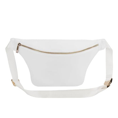Fanny Pack Travel Waist Belt Nylon Crossbody Bag for Women (White) - color: White