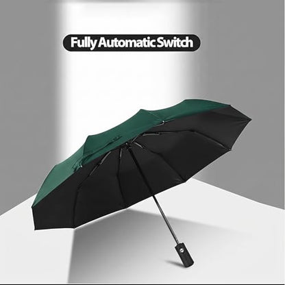 Windproof Travel Compact Umbrella-Automatic Umbrellas for Rain-Compact Folding Umbrella, Travel Umbrella Compact, Small Portable Windproof Umbrellas for Men Women Teenage - color: Green