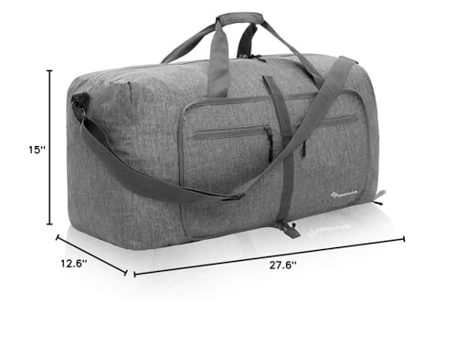 Dimayar 85L Foldable Duffle Bag for Travel, Lightweight Weekender Bags - color: Grey, size: 85L