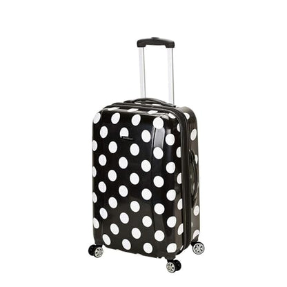 Rockland Laguna Beach Hardside Spinner Wheel Luggage, Black Dot, Carry-On 20" - color: Black Dot, size: Carry-on 20"