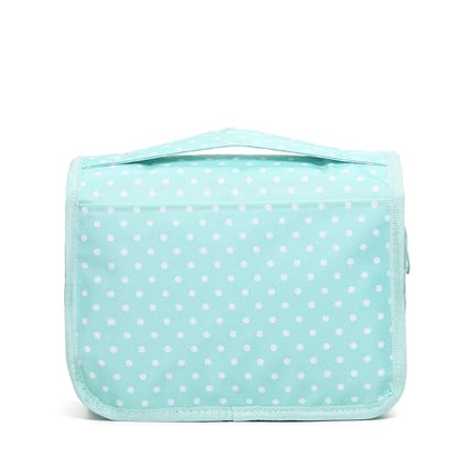 Sechunk Waterproof Travel Toiletry Bags Hanging Multi-function Cosmetic Bag Makeup Bag for Women - color: greenRound Dot