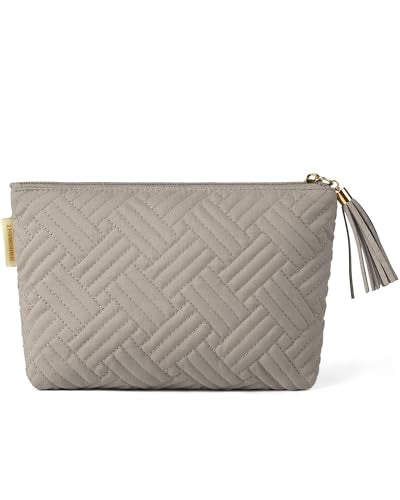 BAGSMART Small Makeup Bag with Tassel, Soft Cosmetic Pouch 8.7" - color: 03-Camel-1 pcs