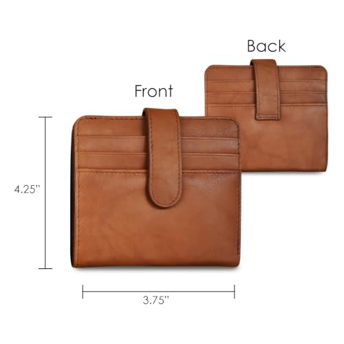 ili New York Bi-Fold Credit Card Wallet for Men & Women - Antique Saddle - color: Antique Saddle