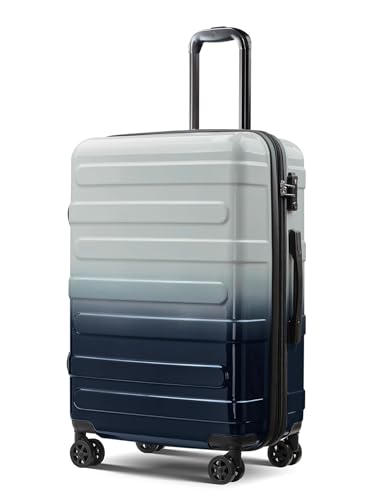 Tolino Checked 24 In Expandable Luggage Hardside Suitcase with Wheels | Lightweight Gradient PC+ABS Hardshell | Smooth 360° Spinner Wheels | Expands 20% | TSA Lock - color: Mystic Haze, size: M(24 In)