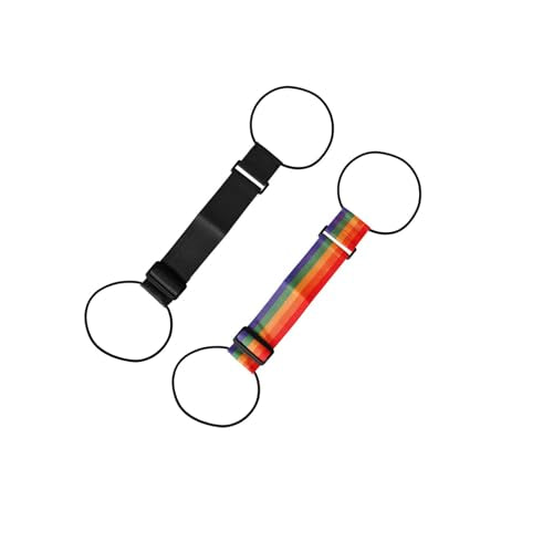 Luggage Connector Straps, Adjustable Bag Luggage Straps, 2 Black Iridescent - color: Black+Iridescent