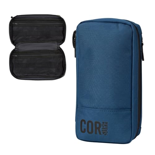 COR Surf Compact Hanging Toiletry Bag, Dopp Kit, 4 Compartments, Dark Blue - color: Dark Blue