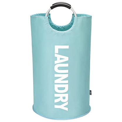 DOKEHOM 125L X-Large Laundry Basket Bag, Collapsible Hamper, Light Blue - color: Light Blue, size: 125L