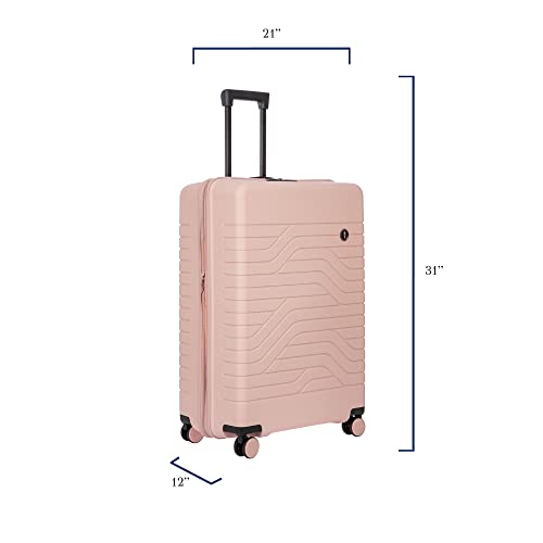 Bric's B|Y Ulisse Checked Luggage with Spinner Wheels – Expandable Lightweighted Hard Shell Suitcase, TSA Combination Lock - Removeable Wash Bag Included - 30 Inch, Pearl Pink - color: Pearl Pink, size: Checked-large