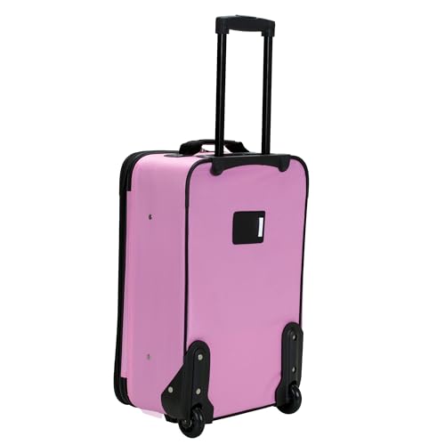 Rockland Fashion Softside 2 Piece Luggage Set, Expandable, (14" Tote/19" Upright), Pink - color: Pink, size: 2 Piece (19"/14" Tote)