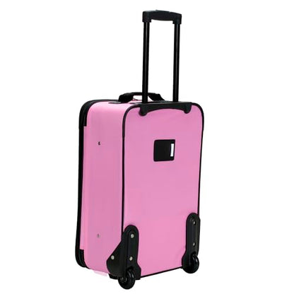 Rockland Fashion Softside 2 Piece Luggage Set, Expandable, (14" Tote/19" Upright), Pink - color: Pink, size: 2 Piece (19"/14" Tote)