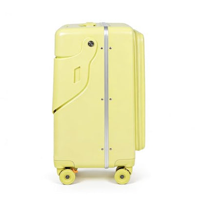 Ride-on Carry-on Suitcase with Foldable Backrest for Kids & Adults,TSA Lock, Cup Holder Versatile Travel Gear for Family(Yellow) - color: Yellow