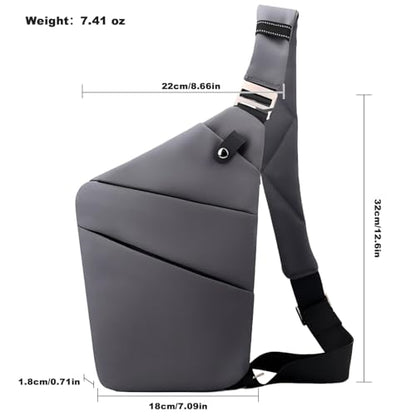 Anti Theft Travel Bag Sling Cross-body Bag Large Capacity - color: Dark Grey, style: Right Shoulder