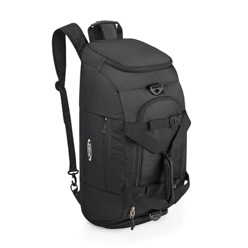 40L/70L 3-Way Duffle Bag Gym Sport Duffel Backpack Shoe Compartment - color: Black
