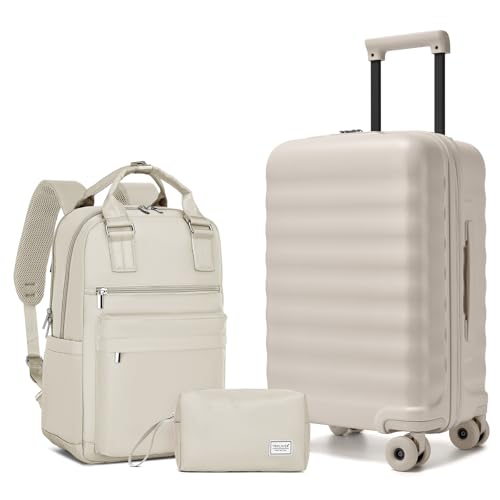 Carry On Luggage Set 3 Piece, Carry-on Suitcase With Wheels - color: BT-Oysters