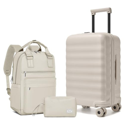 Carry On Luggage Set 3 Piece, Carry-on Suitcase With Wheels - color: BT-Oysters