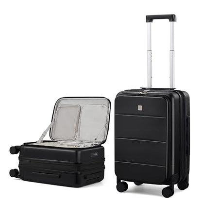 MILADA 20-Inch Expandable Carry On Luggage, Hard Shell Top-Opening Luggage with Wheels, TSA-Approved Small Travel Bag for Men and Women Carry-On Suitcase, Black - color: Black, size: 20" Carry on