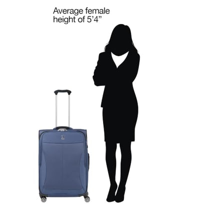 Travelpro 25" Softsided Checked Luggage, Expandable, TSA Lock, Ocean Blue - color: Ocean Blue, size: 25-Inch Checked-Medium