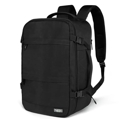 Fmeida Personal Item Travel Bag Flight Approved Underseat Carry On Backpack - color: Black, size: Small