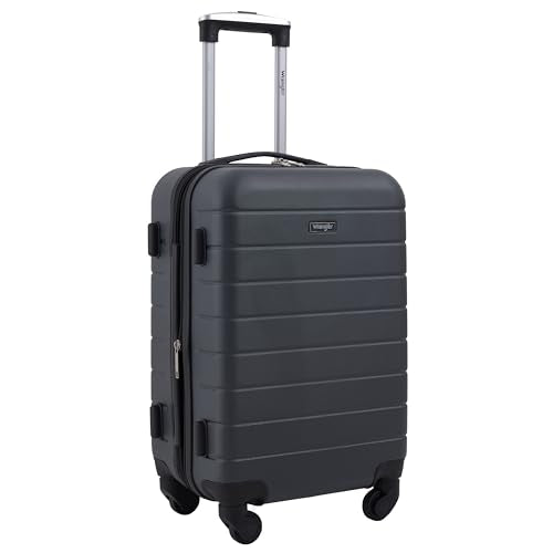 Wrangler Smart Spinner Hardside Luggage, 2 Piece Set, Dark Shadow - color: Dark Shadow, size: 2 Piece Set
