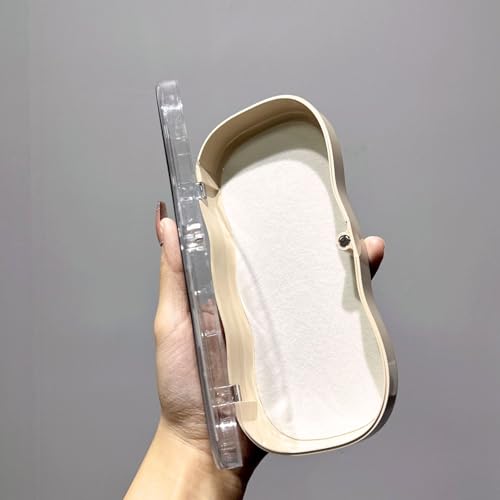 Glasses Case Hard Shell, Clear Eyeglass Case, Cute Holder for Sunglasses and Reading Glasses - color: Red Cherry2