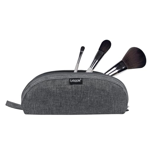 Gloppie Portable Makeup Brush Bag - Compact and Durable Small Cosmetic Case for Daily and Travel Use, Grey - color: Grey