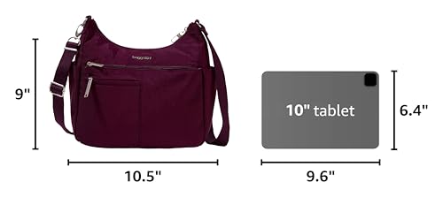Baggallini Women's Securtex Anti-theft Free Time Crossbody Bag - color: Mulberry