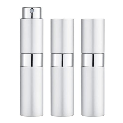LISAPACK 8ml 여행용 향수병 리필 가능, 쾰른 분무기 스프레이 3개 - color: 실버 3개.