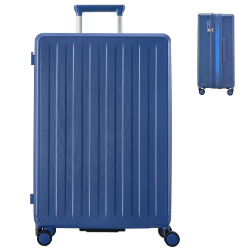 MILADA 28 Inch Expandable Checked Luggage, Large Hard Shell Suitcase - color: Interstellar Blue, size: Checked Large 28 Inch