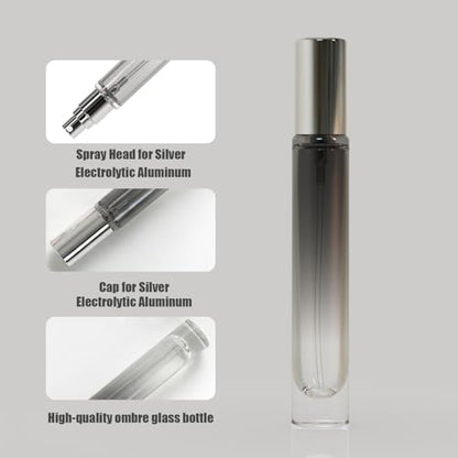 5Pcs 10ml Round Perfume Refillable Spray Bottles For Travel and Sample Container,Pocket Cologne Sprayer Bottle With Dispenser Tools (Gradient Purple) - color: Gradient Purple