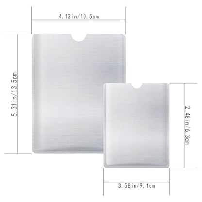 15PCS RFID Blocking Sleeve RFID Credit Card Holder & RFID Passport Sleeve – Secure Travel Wallet – To Protect Your Valuable Information From Theft (Silver - color: Silver